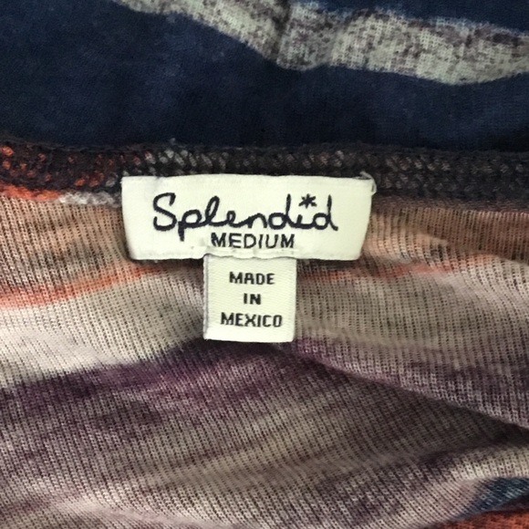 Splendid Semi-Sheer Multicolor Streak Scoop Neck Relaxed Tank Top Medium - Picture 12 of 12